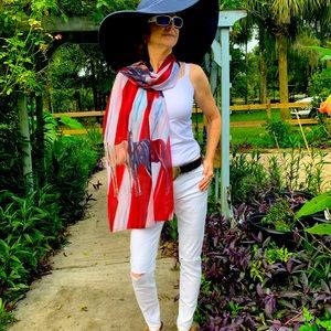 Red, White and Blue Horses Scarf by Ballantine